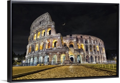 The Coliseum after dark in Rome, Italy