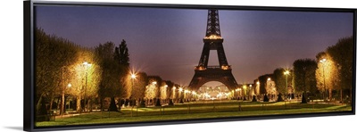 The Eiffel Tower in Paris at night