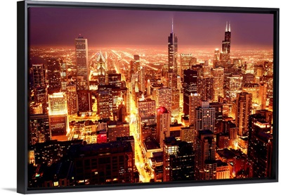 Aerial view of Chicago's downtown