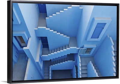 Geometric Building Design, The Red Wall, La Manzanera, Calpe, Spain