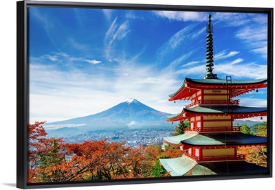 Mt. Fuji With Chureito Pagoda, Fujiyoshida, Japan