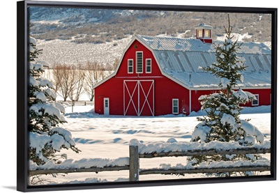 Red Barn with Snow