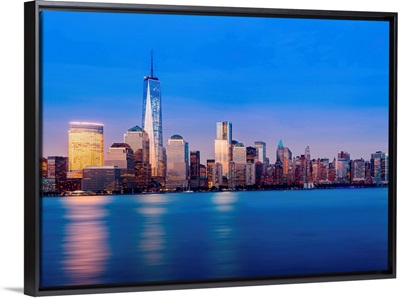 Skyline Of Lower Manhattan At Night