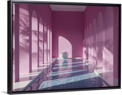 Swimming Pool In Hall With Columns