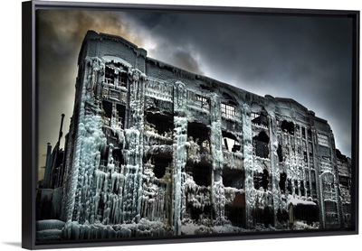 Vintage Chicago Industrial Warehouse Factory Turned Into An Ice Palace After A Fire