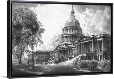 Digitally restored vintage print of the U.S. Capitol Building