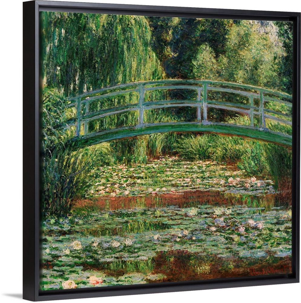 Monet, Water Lily Pool, 1899. 'Japanese Footbridge And the Water Lily Pool, Giverny.' Oil On Canvas, Claude Monet, 1899.