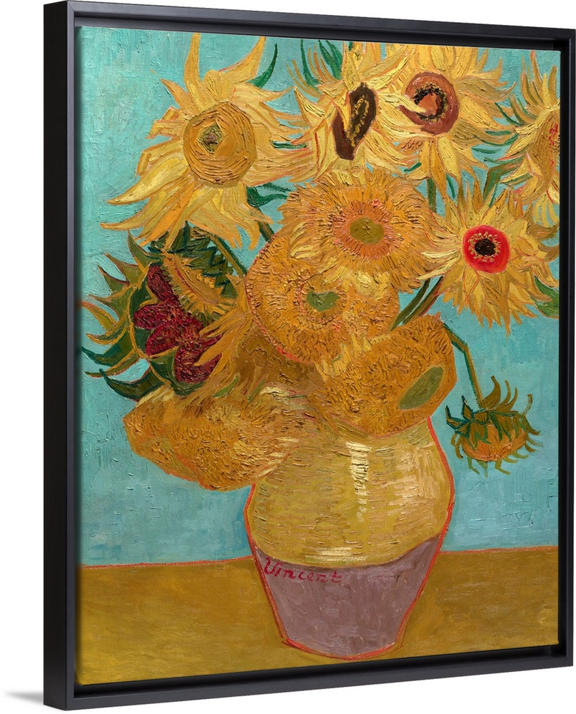 Van Gogh, Sunflowers, 1889. 'Vase With Twelve Sunflowers.' Oil On Canvas, Vincent Van Gogh, January 1889.
