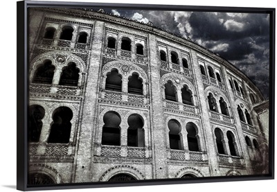 Clouds on Plaza de Toros de Las Ventas, a famous bullring in Madrid, Spain