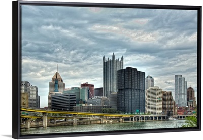 High rise building across the river in Pittsburgh