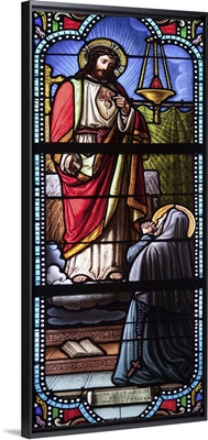 Stained glass window, Saint Pierre Cathedral, Vannes, department of Morbihan, France