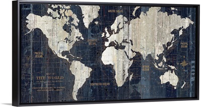 Old World Map Blue