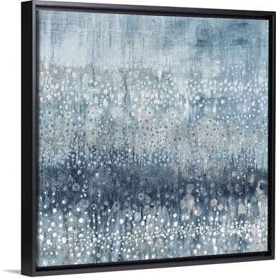 Rain Abstract IV Blue Silver