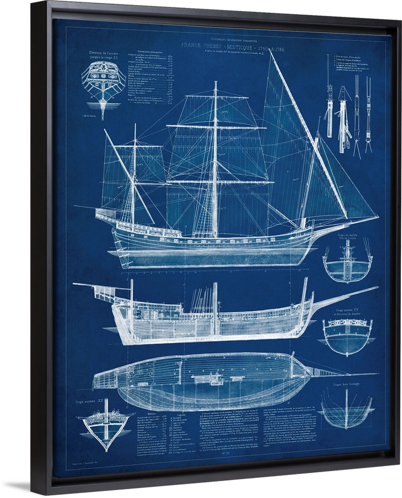 Antique Ship Blueprint I