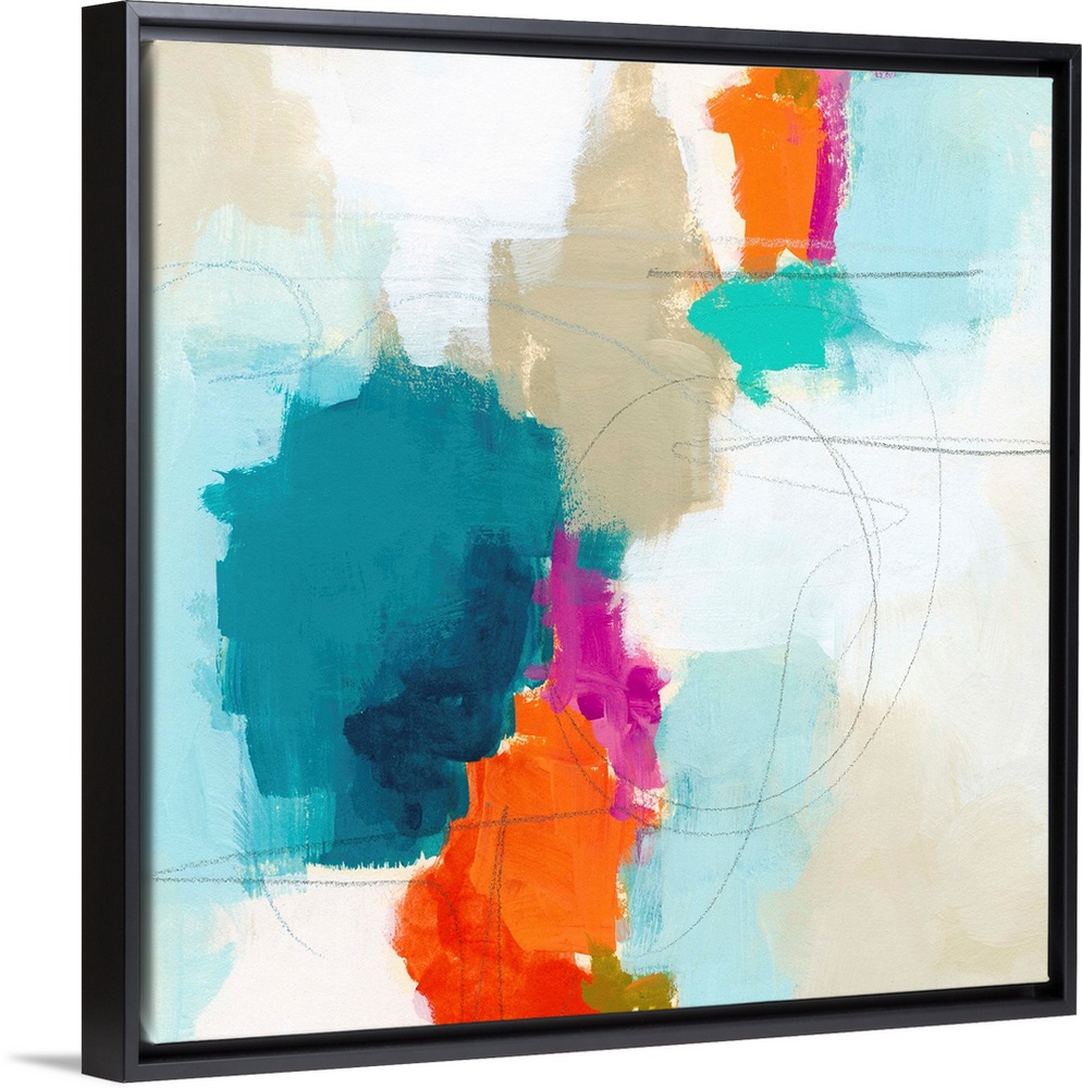 Contemporary abstract artwork using light colors.