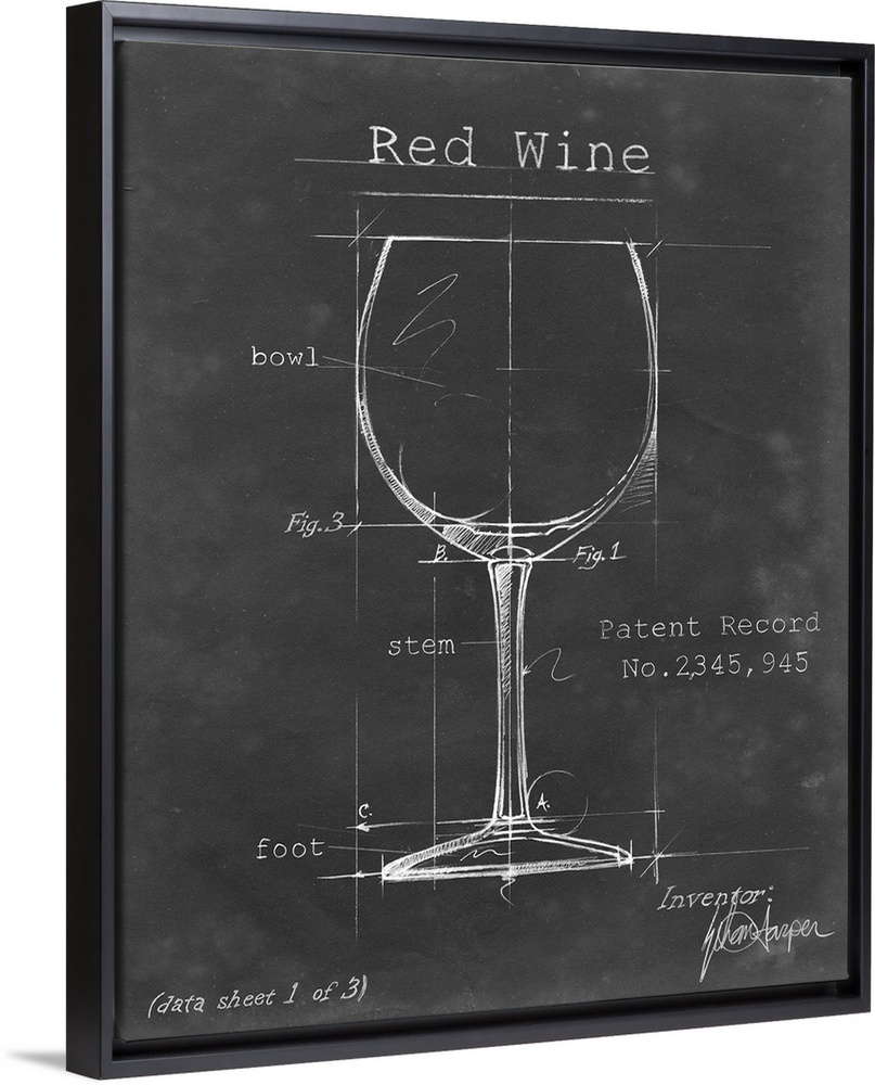 Blueprint style artwork of a cocktail recipe perfect for a kitchen or home bar.