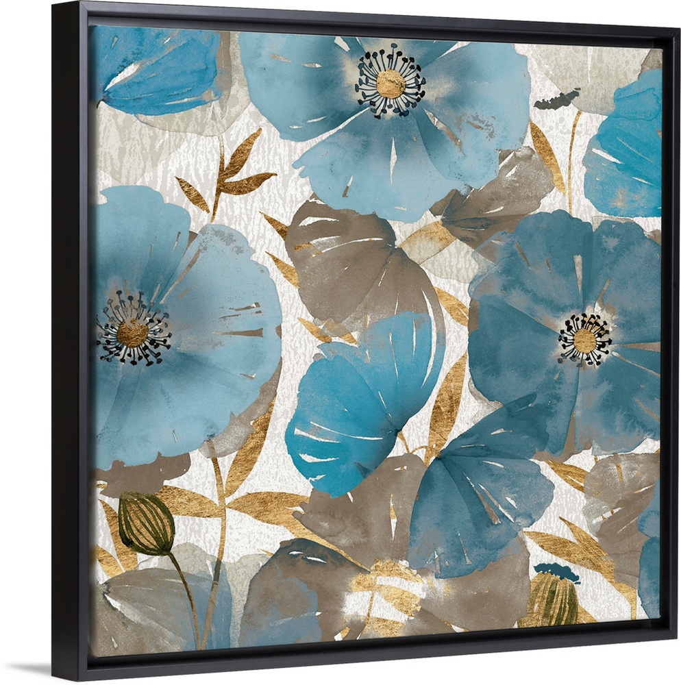 Blue and Gold Poppies II