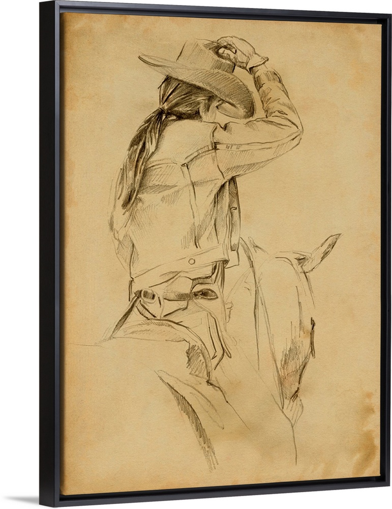 Cowgirl On Horseback II