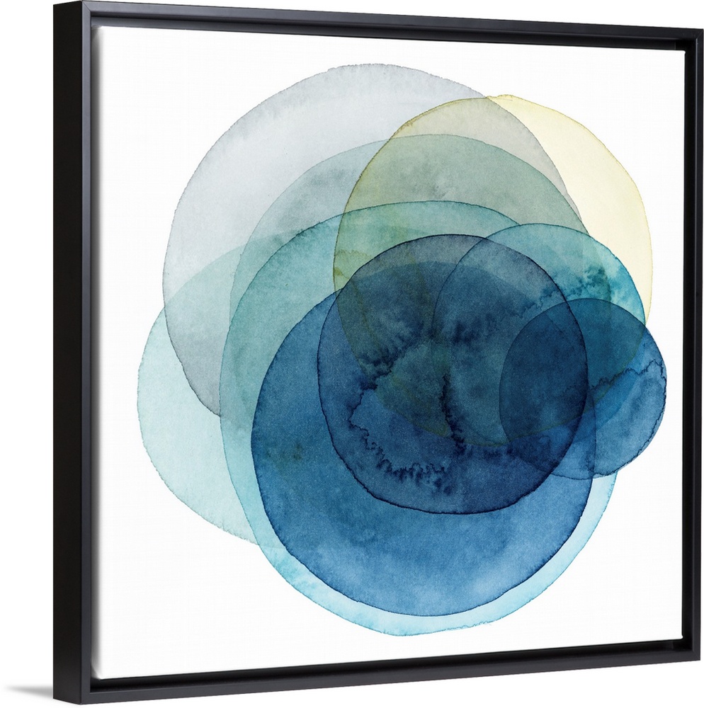 Inspired by the cosmos, these spinning watercolor circles resemble the orbit a planet takes in shades of blue, green and y...