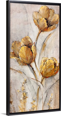 Golden Poppies on Taupe I