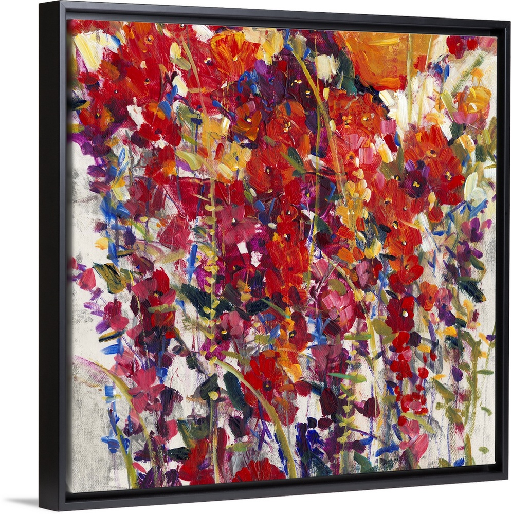 Colorful contemporary painting of a vibrant flowers.