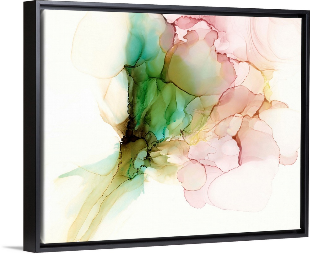 Pink & Turquoise Bloom I