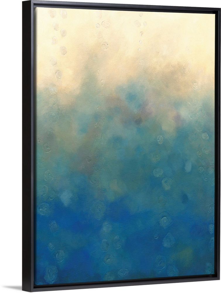 Portrait, contemporary painting for a living room or office of several colors that transition from top to bottom, light to...