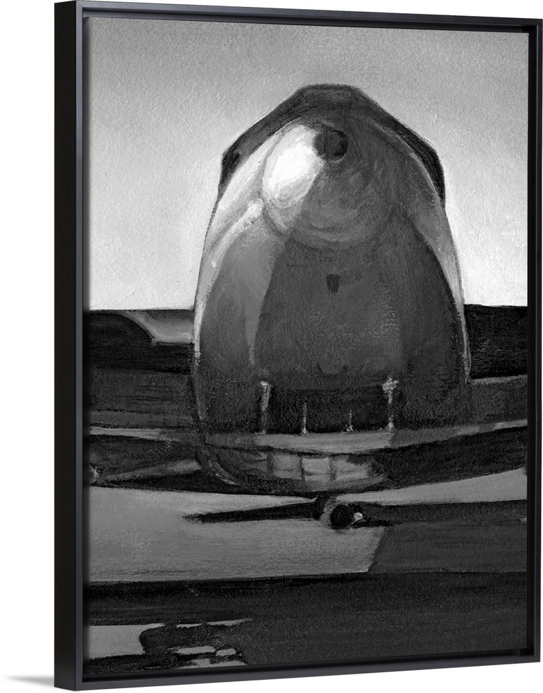 Big canvas print of an illustration of an antiqued airplane.