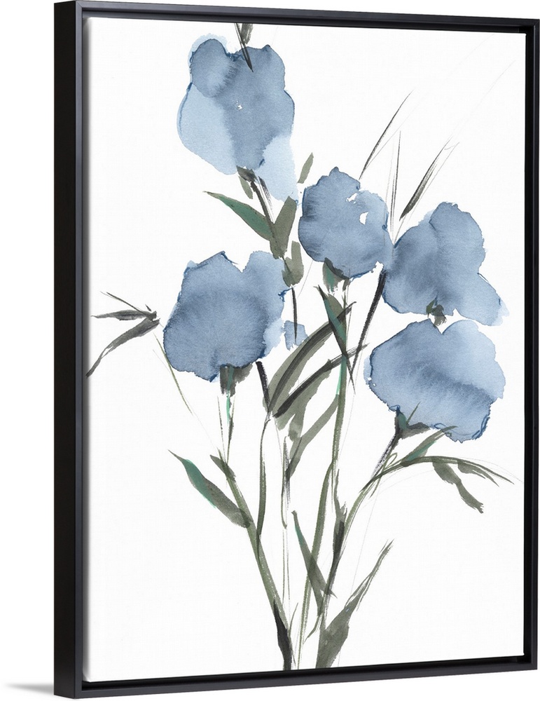 Watercolor Blue Bouquet I