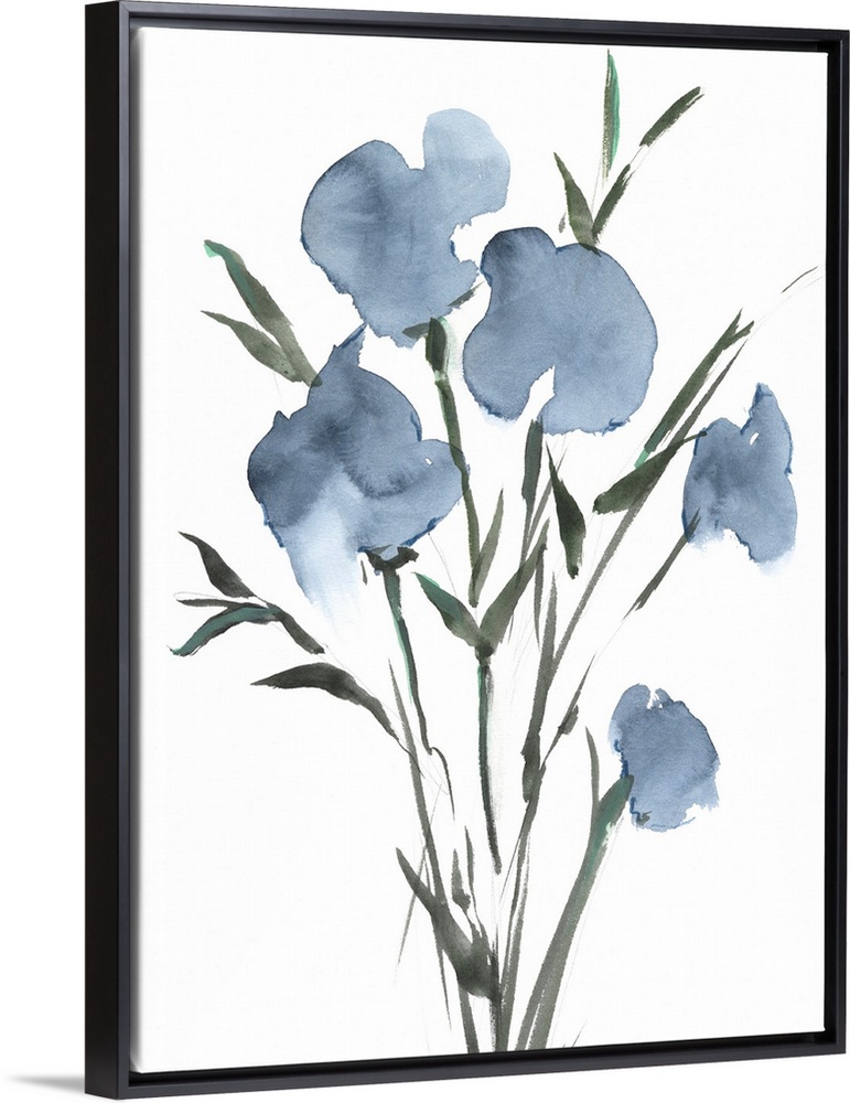 Watercolor Blue Bouquet II