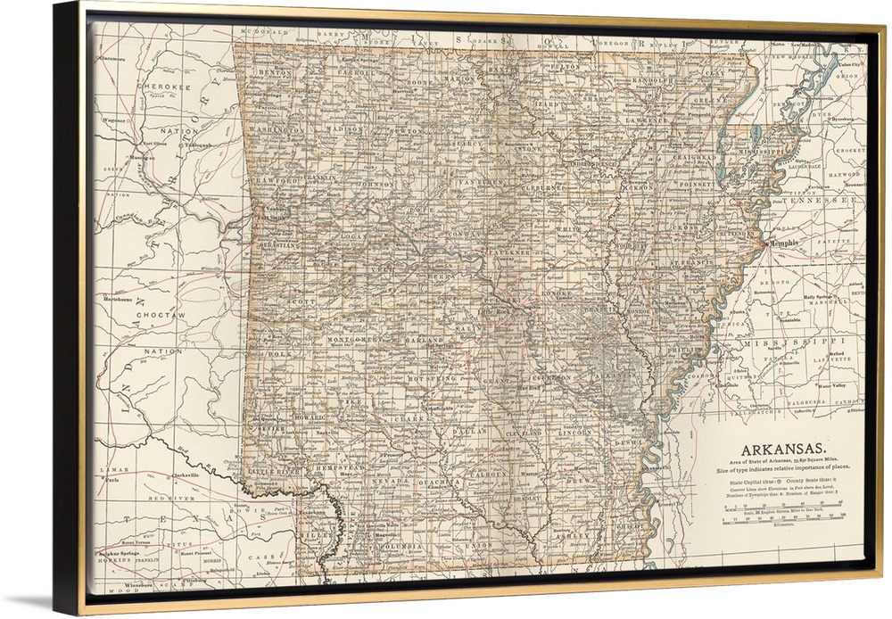 Arkansas - Vintage Map
