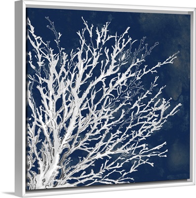 Coastal Coral II printed as a Stretched Canvas, White Floating Frame
