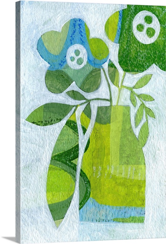 Abstract Daisy Green Blue | Great Big Canvas