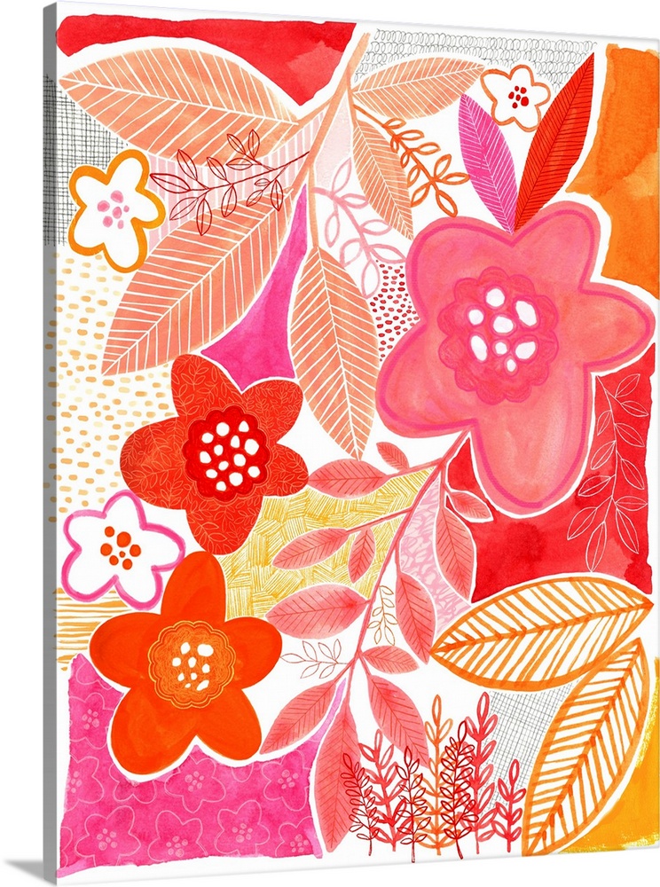 Abstract Flowers And Leaves