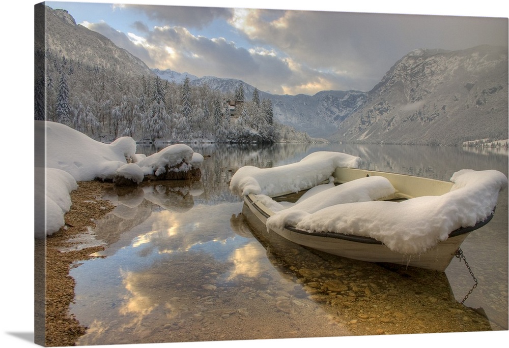 Lake Bohinj in Winter, Slovenia.