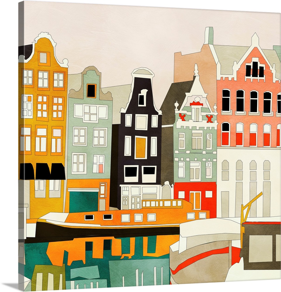 Amsterdam Houses With Ships 1