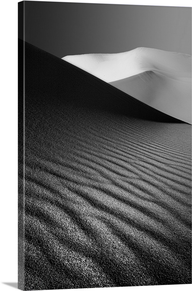 Contrasting sand dunes in the desert near Yazd, Iran.