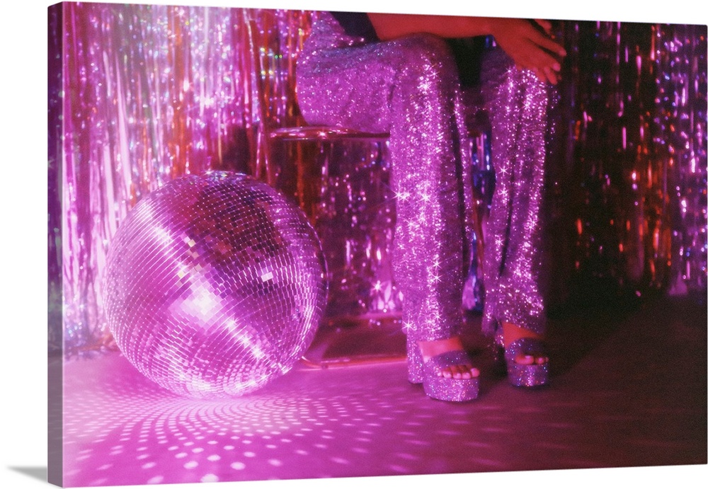 Ultraviolet Disco Ball Painting Print | Studio 54 | Party | Acrylic | Pop  Art | Colorful | Retro