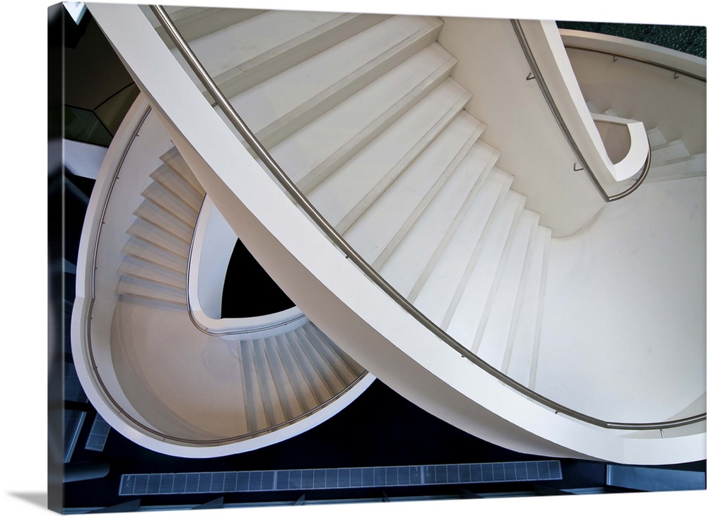 View from above of a spiral staircase in the museum in 's-Hertogenbosch, Netherlands.