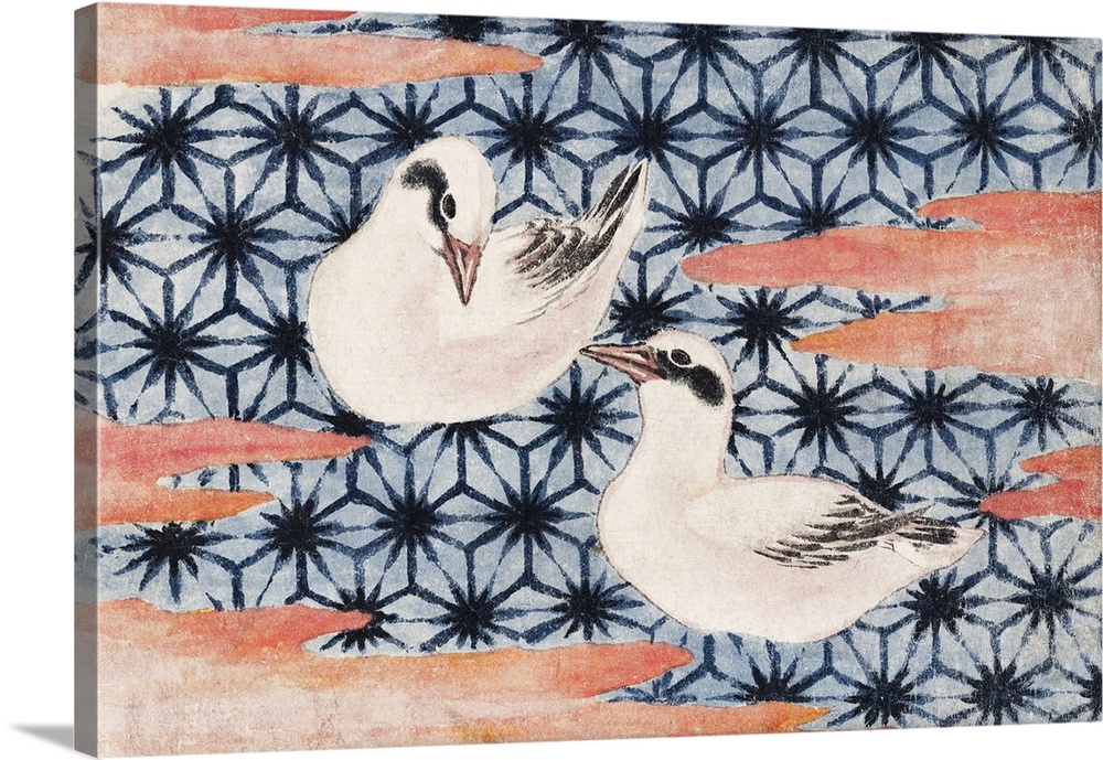 Katsushika Hokusai's birds, from album of sketches (1814) vintage Japanese woodblock prints. Courtesy of the Met.