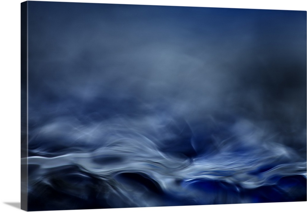 Abstract digital art resembling  a moving water landscape.