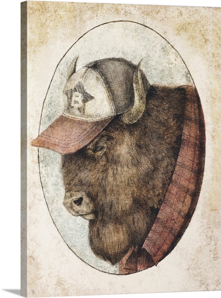 Buffalo In A Baseball Cap