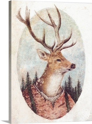 Deer In A Rustic Outfit