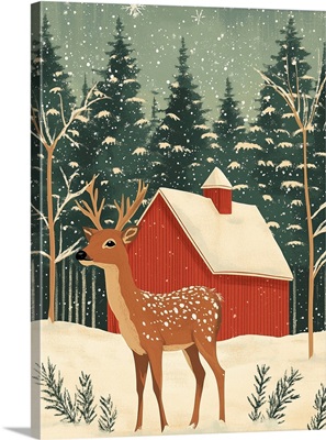 Farmhouse Deer Winter