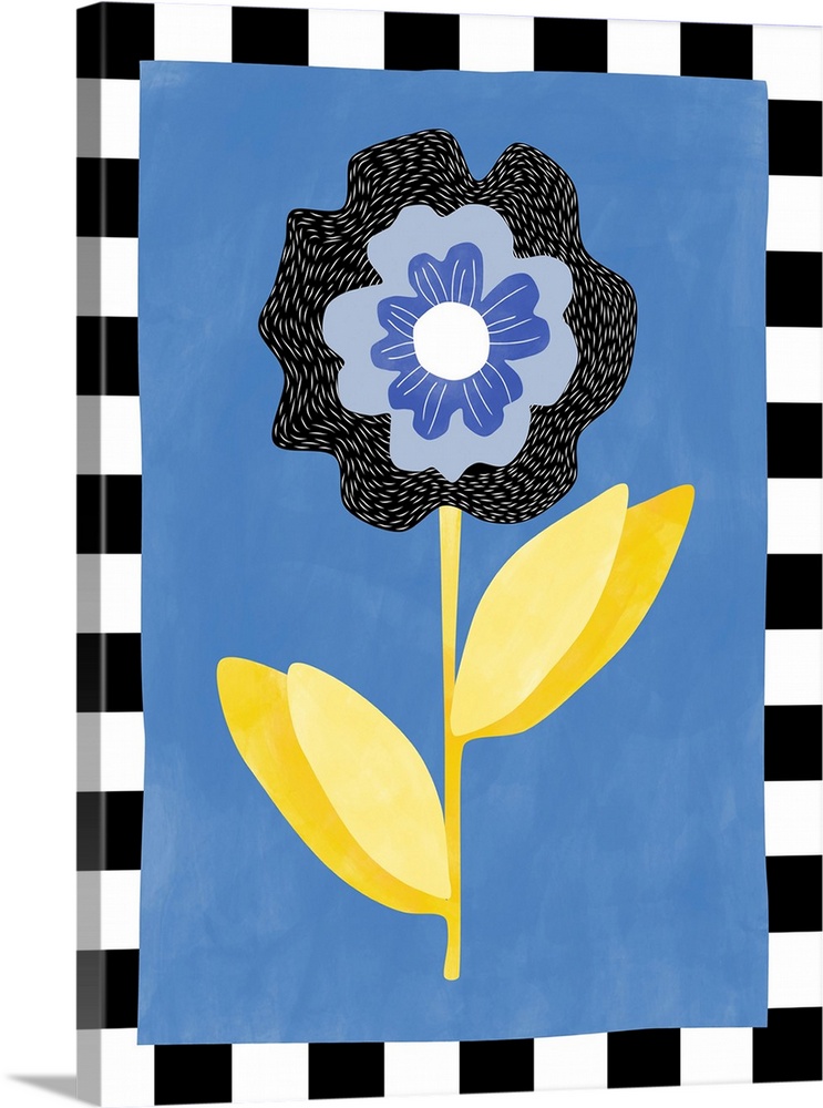 Flower With Blue And Black Petals