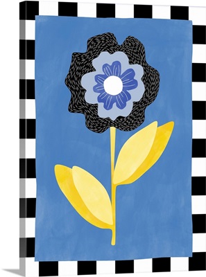 Flower With Blue And Black Petals
