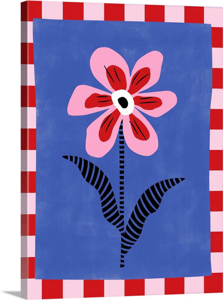 Flower With Pink Petals And Striped Leaves