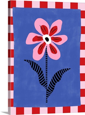 Flower With Pink Petals And Striped Leaves