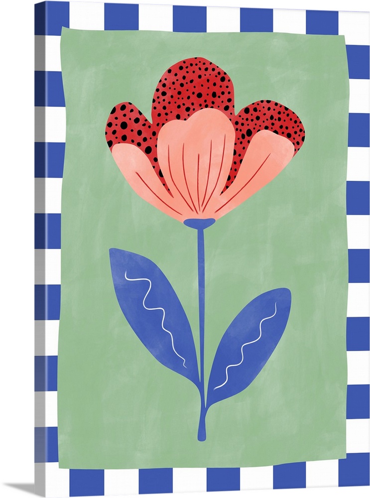 Flower With Red Petals And Black Dots