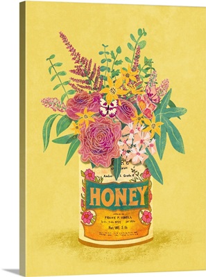 Flowers In A Vintage Honey Can